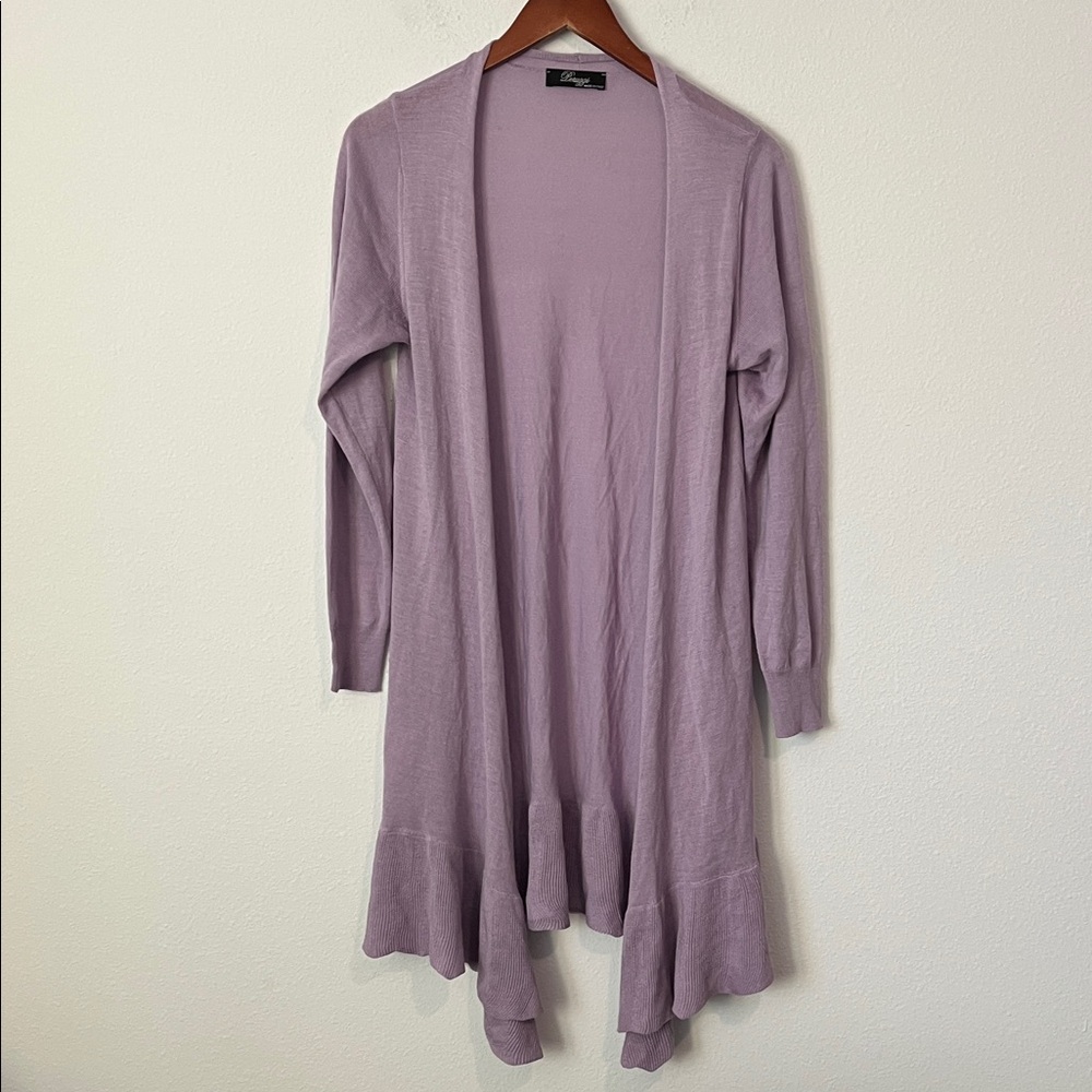 PERUZZI Made in Italy Purple Open Front Cardigan Sweater